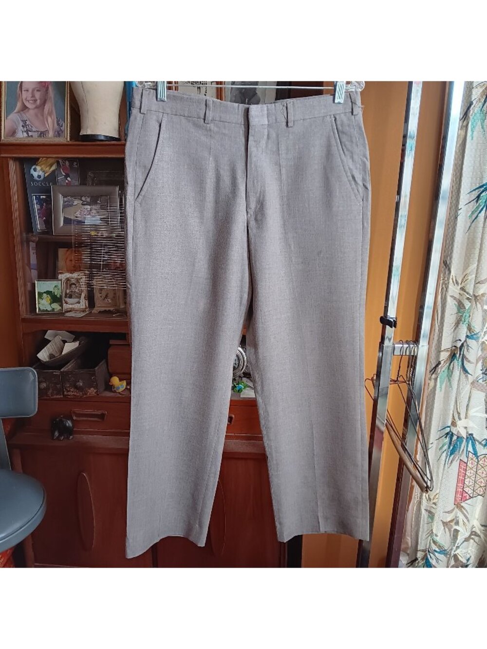33x28 Mens Dress Pants True Vintage Rayon/Dacron Flat Front 1970's Lawyer Prep
